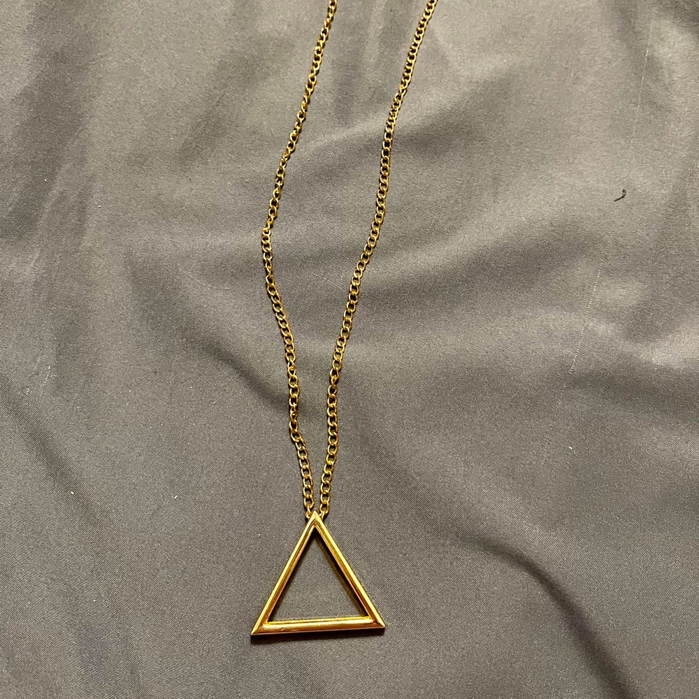 FREE WITH PURCHASE $10+… Gold triangle necklace